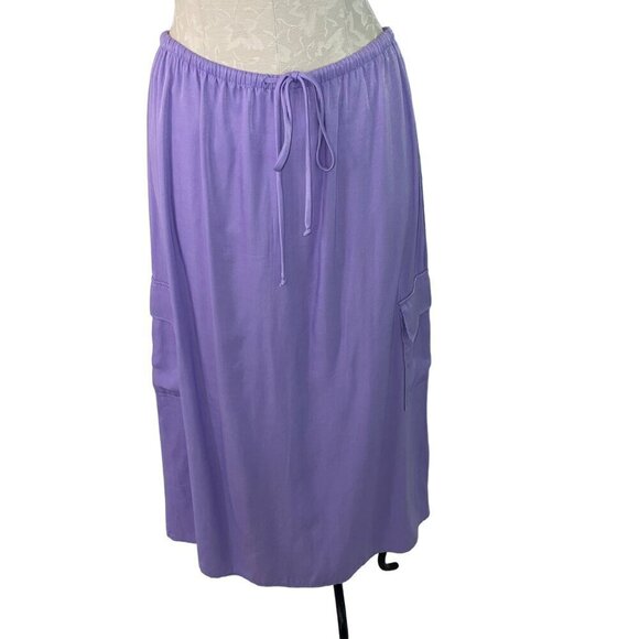 If She Loves Womens Skirt Size Large Purple Cargo Pockets Drawstring Waist USA - Picture 5 of 8